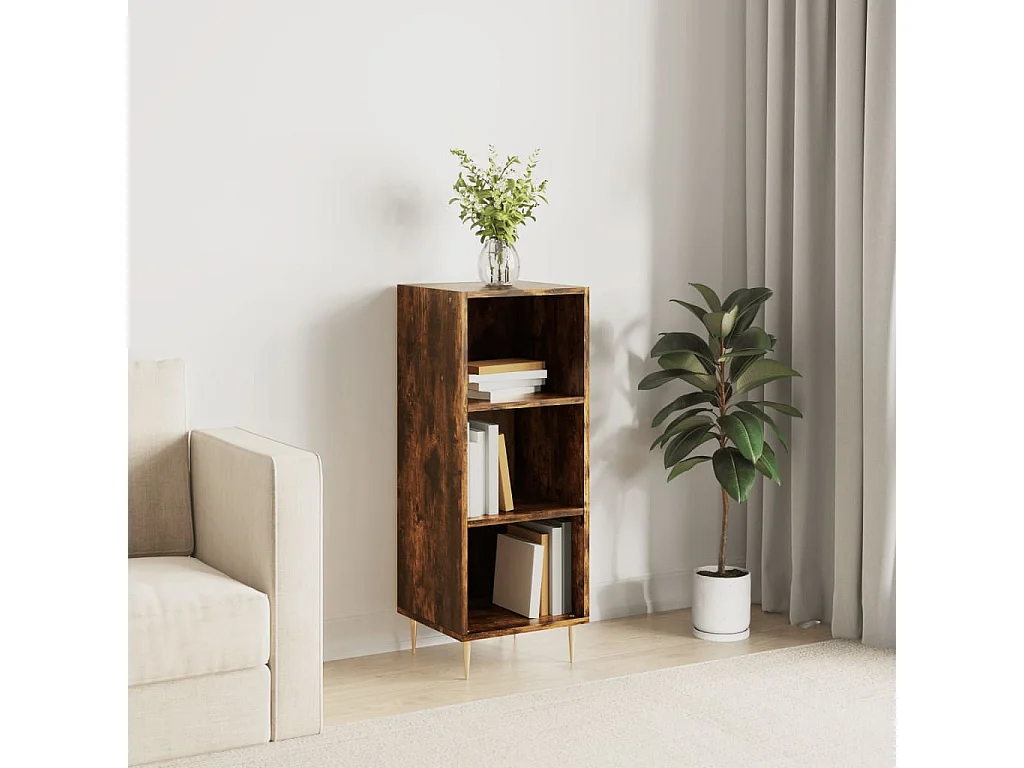 Dressoir 34,5x32,5x90 cm bewerkt hout gerookt eikenkleurig