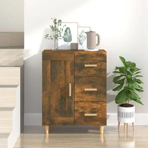Dressoir 69,5x34x90 cm bewerkt hout gerookt eikenkleurig Dressoir 69,5x34x90 cm bewerkt hout gerookt eikenkleurig