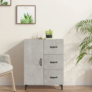 Dressoir 69,5x34x90 cm bewerkt hout betongrijs Dressoir 69,5x34x90 cm bewerkt hout betongrijs