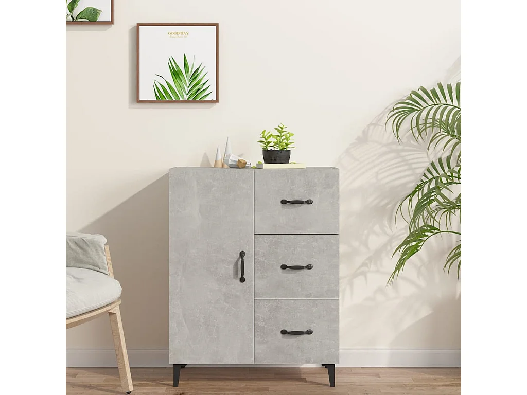Dressoir 69,5x34x90 cm bewerkt hout betongrijs