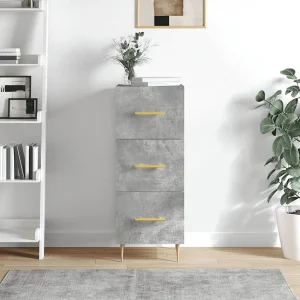 Dressoir 34,5x34x90 cm bewerkt hout betongrijs Dressoir 34,5x34x90 cm bewerkt hout betongrijs