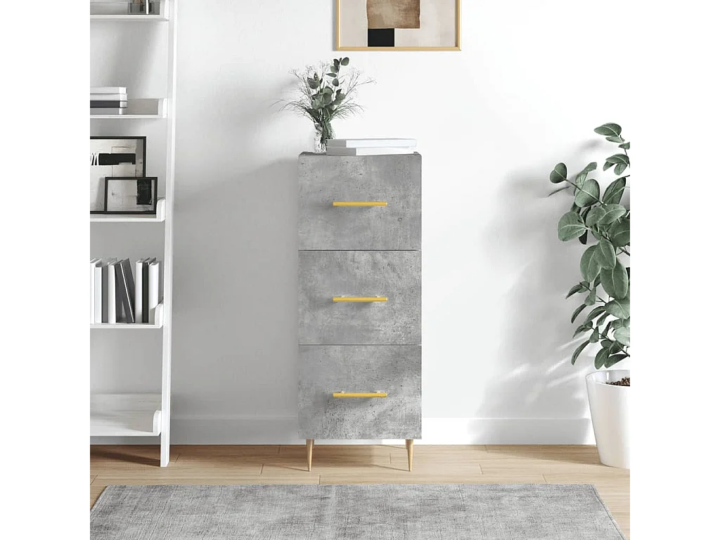 Dressoir 34,5x34x90 cm bewerkt hout betongrijs