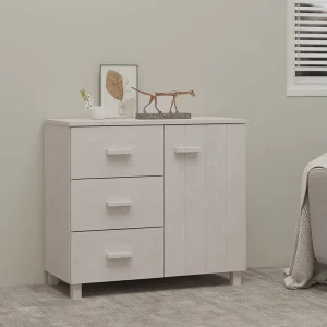 Dressoir HAMAR 90x40x80 cm massief grenenhout wit Dressoir HAMAR 90x40x80 cm massief grenenhout wit