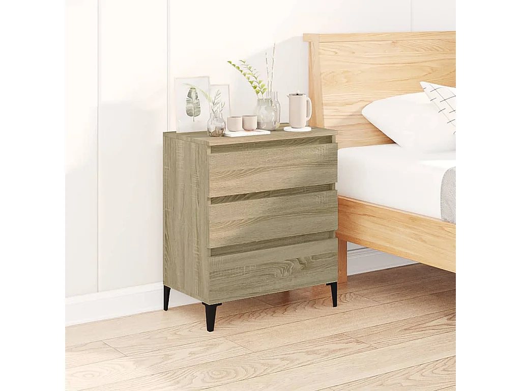 Dressoir 60x35x70 cm bewerkt hout sonoma eikenkleurig