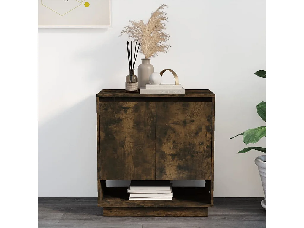 Dressoir 70x41x75 cm bewerkt hout gerookt eikenkleurig