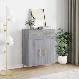 Dressoir 69,5x34x90 cm bewerkt hout grijs sonoma eikenkleurig Dressoir 69,5x34x90 cm bewerkt hout grijs sonoma eikenkleurig