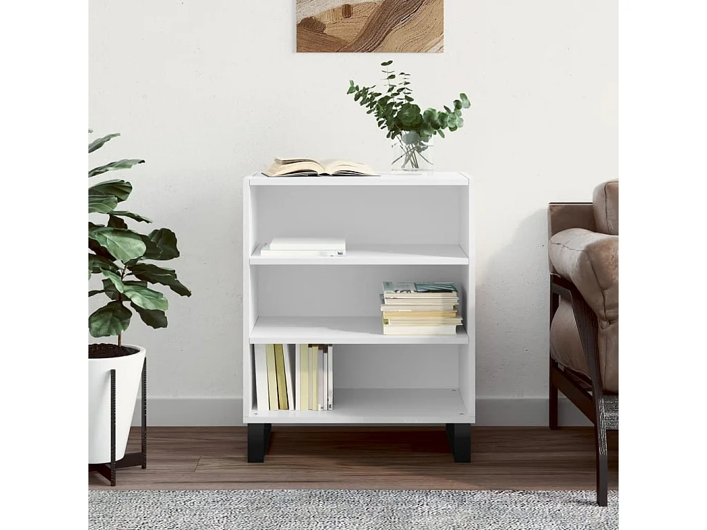 Dressoir 57x35x70 cm bewerkt hout hoogglans wit