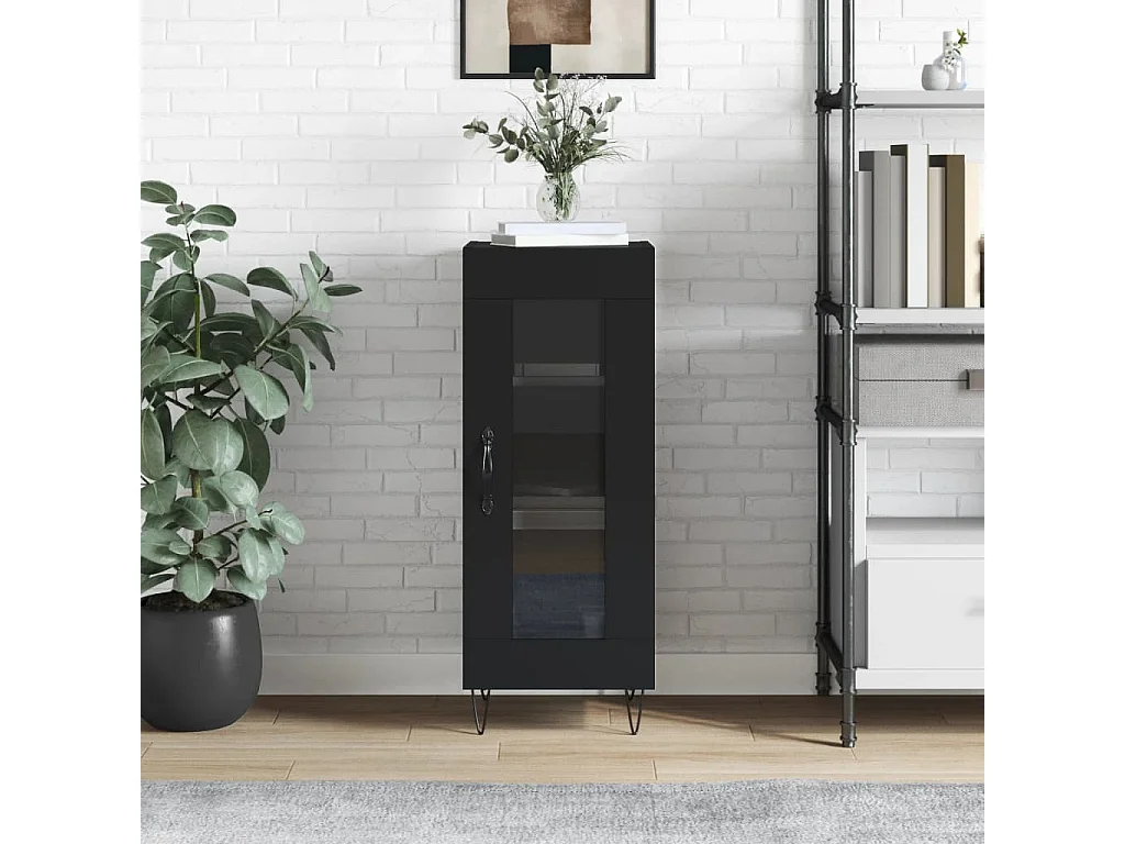Dressoir 34,5x34x90 cm bewerkt hout zwart