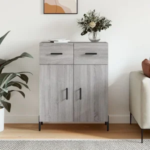 Dressoir 69,5x34x90 cm bewerkt hout grijs sonoma eikenkleurig Dressoir 69,5x34x90 cm bewerkt hout grijs sonoma eikenkleurig