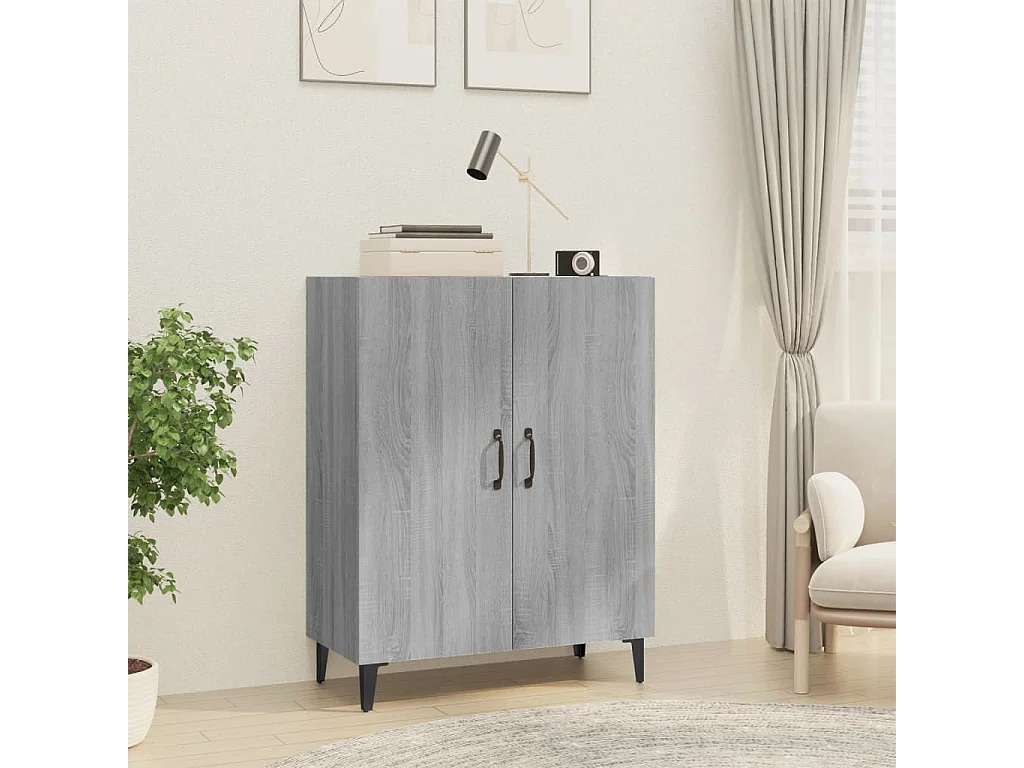 Dressoir 70x34x90 cm bewerkt hout grijs sonoma eikenkleurig