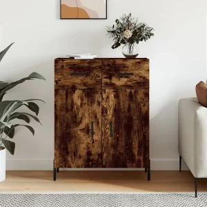 Dressoir 69,5x34x90 cm bewerkt hout gerookt eikenkleurig Dressoir 69,5x34x90 cm bewerkt hout gerookt eikenkleurig
