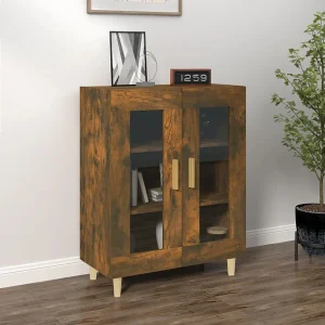 Dressoir 69,5x34x90 cm bewerkt hout gerookt eikenkleurig Dressoir 69,5x34x90 cm bewerkt hout gerookt eikenkleurig