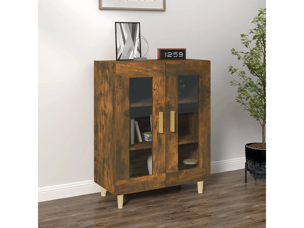 Dressoir 69,5x34x90 cm bewerkt hout gerookt eikenkleurig