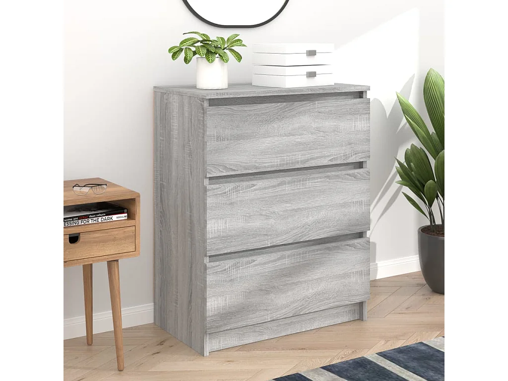 Dressoir 60x35x76 cm bewerkt hout grijs sonoma eikenkleurig