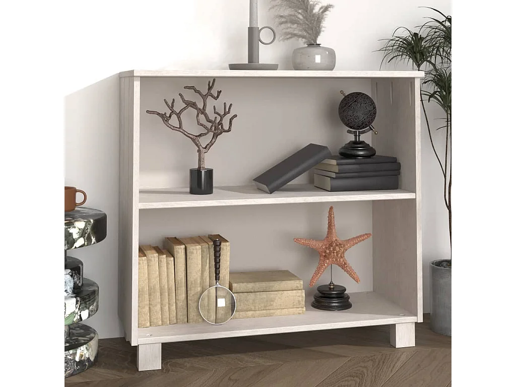 Dressoir HAMAR 85x35x80 cm massief grenenhout wit