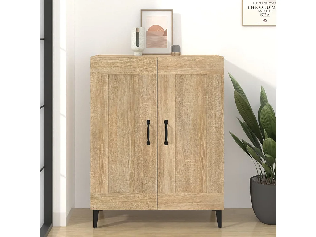 Dressoir 69,5x34x90 cm bewerkt hout sonoma eikenkleurig