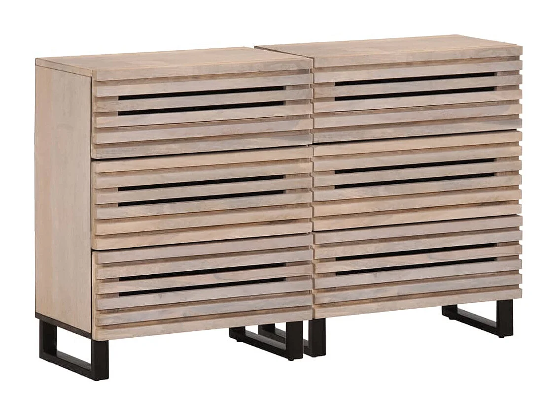 Dressoirs 2 st 60x34x75 cm massief mangohout