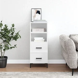 Dressoir 34,5x34x90 cm bewerkt hout hoogglans wit Dressoir 34,5x34x90 cm bewerkt hout hoogglans wit