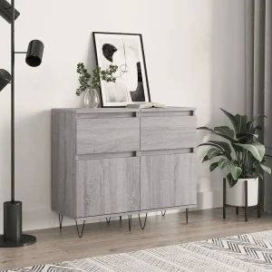 Dressoirs 2 st 40x35x70 cm bewerkt hout grijs sonoma Dressoirs 2 st 40x35x70 cm bewerkt hout grijs sonoma