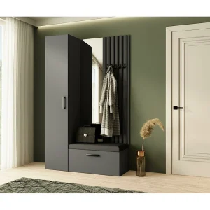 GARDEROBE Margaret II 121/203/43 met lamellen en hoge kast GARDEROBE Margaret II 121/203/43 met lamellen en hoge kast