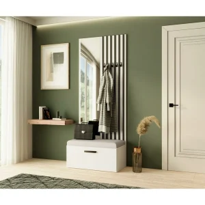 GARDEROBE Margaret II 81/203/43 met lamellen en spiegel GARDEROBE Margaret II 81/203/43 met lamellen en spiegel