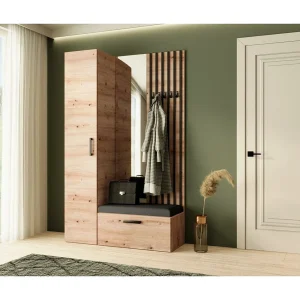 GARDEROBE Margaret II 121/203/43 met lamellen en hoge kast GARDEROBE Margaret II 121/203/43 met lamellen en hoge kast
