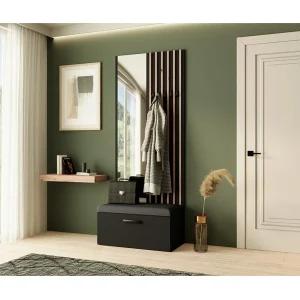 GARDEROBE Margaret II 81/203/43 met lamellen en spiegel GARDEROBE Margaret II 81/203/43 met lamellen en spiegel