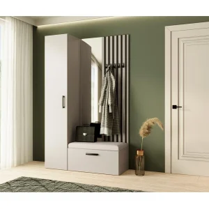 GARDEROBE Margaret II 121/203/43 met lamellen en hoge kast GARDEROBE Margaret II 121/203/43 met lamellen en hoge kast