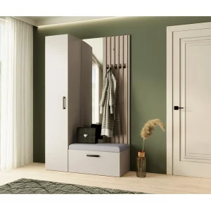 GARDEROBE Margaret II 121/203/43 met lamellen en hoge kast GARDEROBE Margaret II 121/203/43 met lamellen en hoge kast