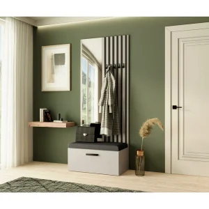 GARDEROBE Margaret II 81/203/43 met lamellen en spiegel GARDEROBE Margaret II 81/203/43 met lamellen en spiegel