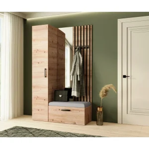 GARDEROBE Margaret II 121/203/43 met lamellen en hoge kast GARDEROBE Margaret II 121/203/43 met lamellen en hoge kast