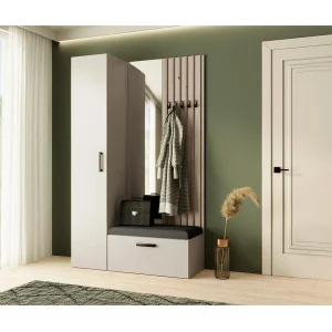 GARDEROBE Margaret II 121/203/43 met lamellen en hoge kast GARDEROBE Margaret II 121/203/43 met lamellen en hoge kast