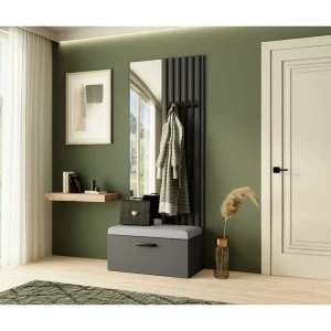 GARDEROBE Margaret II 81/203/43 met lamellen en spiegel GARDEROBE Margaret II 81/203/43 met lamellen en spiegel