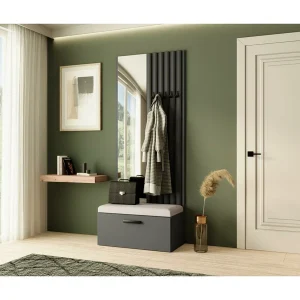 GARDEROBE Margaret II 81/203/43 met lamellen en spiegel GARDEROBE Margaret II 81/203/43 met lamellen en spiegel