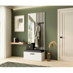 GARDEROBE Margaret II 81/203/43 met lamellen en spiegel GARDEROBE Margaret II 81/203/43 met lamellen en spiegel