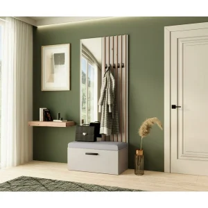 GARDEROBE Margaret II 81/203/43 met lamellen en spiegel GARDEROBE Margaret II 81/203/43 met lamellen en spiegel