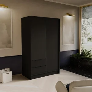 DRAAIDEURKAST Niko 100/51/200 cm zwart DRAAIDEURKAST Niko 100/51/200 cm zwart