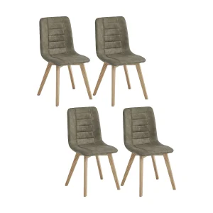 Eetkamerstoel set van 4 – stof & metaal – taupe – VIRANA