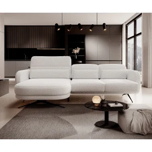 ECKSOFA BARILLO – Verstelbare rugleuning, stalen poten, 3 kussens, onafhankelijk, 261x170x97cm, linkerkant grijs ECKSOFA BARILLO – Verstelbare rugleuning, stalen poten, 3 kussens, onafhankelijk, 261x170x97cm, linkerkant grijs