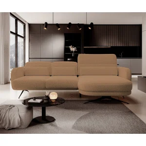 ECKSOFA BARILLO – Verstelbare rugleuning, stalen poten, 3 kussens, onafhankelijk, 261x170x97cm, rechterzijde Karamel ECKSOFA BARILLO – Verstelbare rugleuning, stalen poten, 3 kussens, onafhankelijk, 261x170x97cm, rechterzijde Karamel