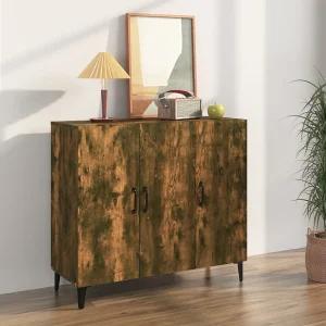 Dressoir 90x34x80 cm bewerkt hout gerookt eikenkleurig Dressoir 90x34x80 cm bewerkt hout gerookt eikenkleurig