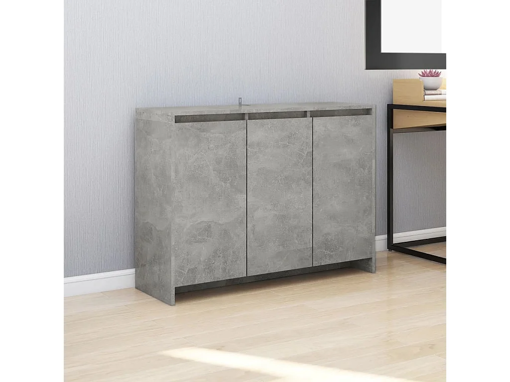 Dressoir 102x33x75 cm bewerkt hout betongrijs