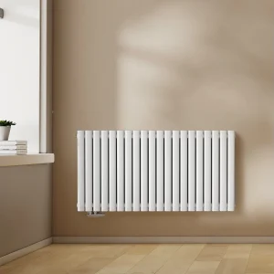 EMKE Design Radiator – Ovale Buizen – 60×118 cm – Dubbel – Glanzend Wit – 1828 W – Verwarming Alle Ruimtes