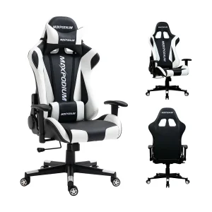 Gamingstoel – ergonomisch, volledig verstelbaar – Skilled, Zwart en Wit Gamingstoel – ergonomisch, volledig verstelbaar – Skilled, Zwart en Wit
