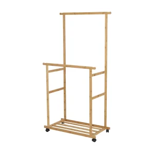 Dubbele kledingrek – L80 cm H160 cm – Bamboe Dubbele kledingrek – L80 cm H160 cm – Bamboe