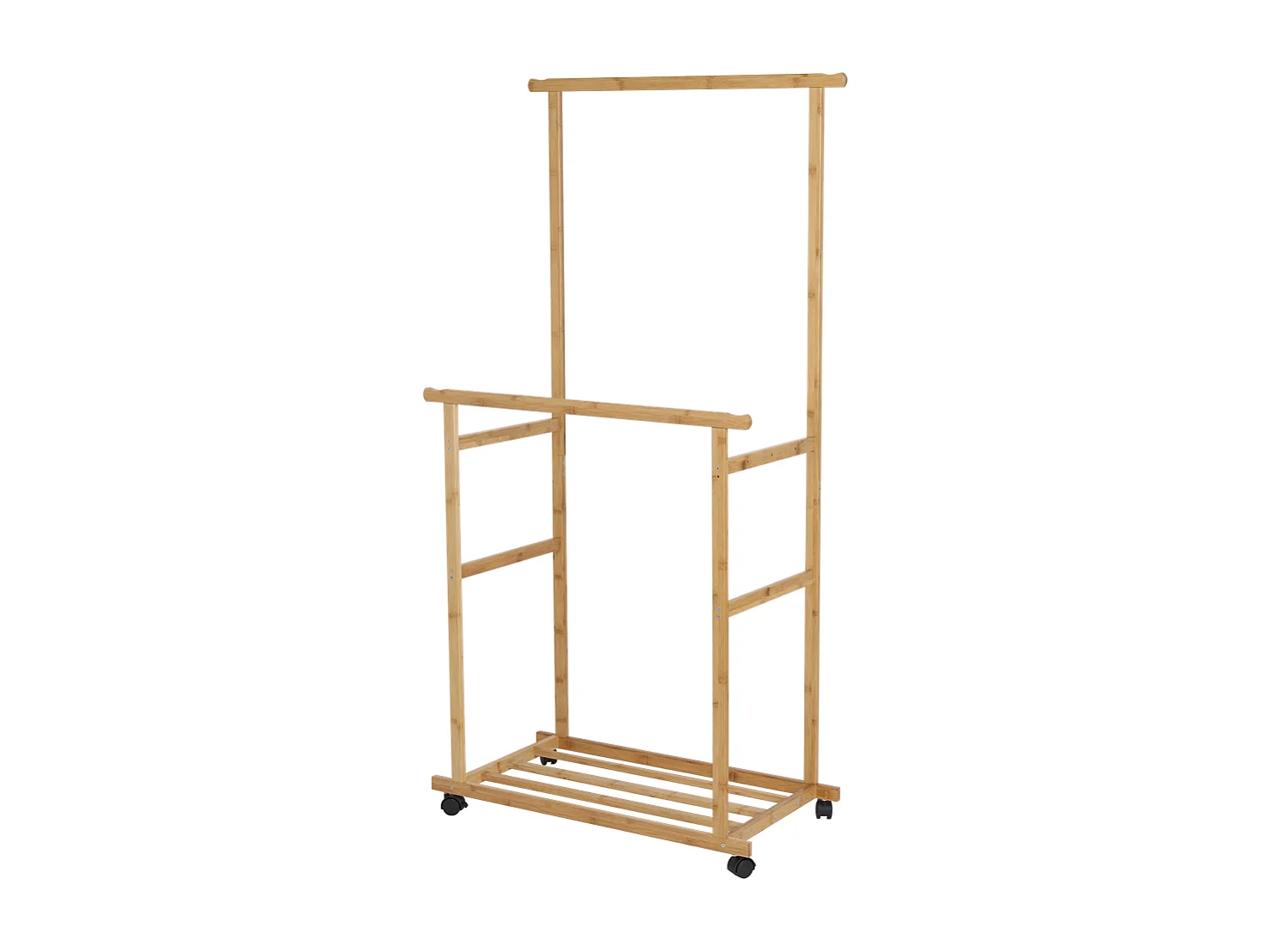 Dubbele kledingrek - L80 cm H160 cm - Bamboe