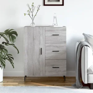 Dressoir 69,5x34x90 cm bewerkt hout grijs sonoma eikenkleurig Dressoir 69,5x34x90 cm bewerkt hout grijs sonoma eikenkleurig