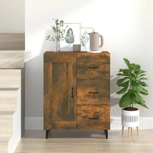 Dressoir 69,5x34x90 cm bewerkt hout gerookt eikenkleurig Dressoir 69,5x34x90 cm bewerkt hout gerookt eikenkleurig