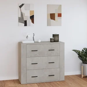 Dressoir 80x33x70 cm bewerkt hout betongrijs Dressoir 80x33x70 cm bewerkt hout betongrijs