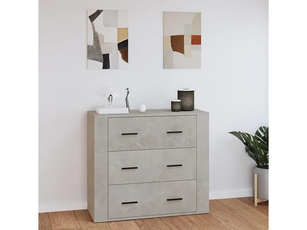 Dressoir 80x33x70 cm bewerkt hout betongrijs
